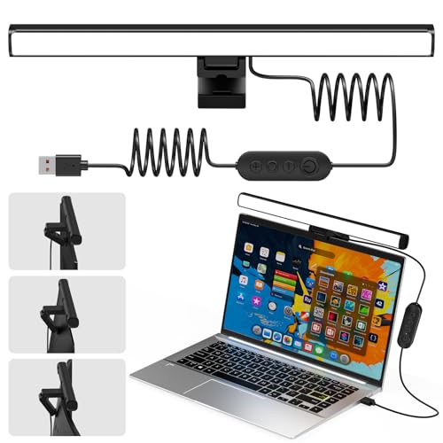 Image of ZORBES 11.8'' LED Monitor Screen Light Bar, Magnetic Design with Clip Mount, Computer Monitor Screen Light Care-Reading LED Task Lamp Adjustable 10 Brightness 3 Color Temperature Reading Laptops