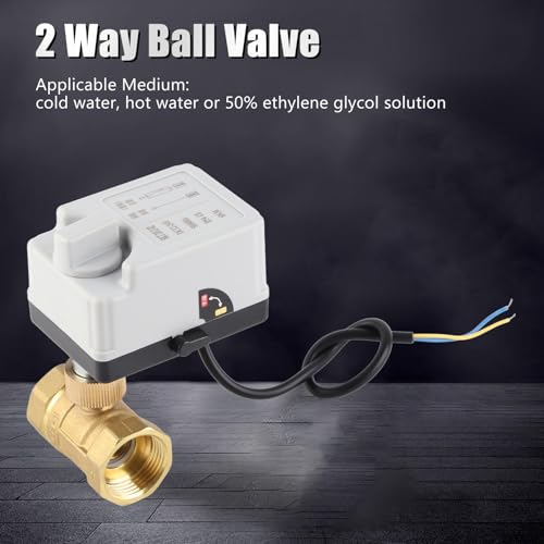 Valvola a Sfera Motorizzata 2 Fili 2 Vie Normalmente Chiusa DN25 Ottone ABS DC 12V a 24V Accessorio Valvola a Sfera Elettrica Motore Sincrono Filettatura del Tubo 1in IP54