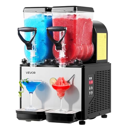 VEVOR Slushie Machine, 6L/1.6Gal x 2 Tank Commercial Slushy Maker, Frozen Drink Maker with...