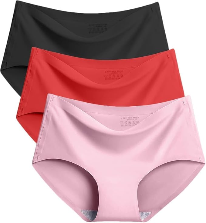 louryn koulyn Women's Seamless Hipster Ice Silk Panty, Multi Colored (Sizes S to XXL)-picture-47