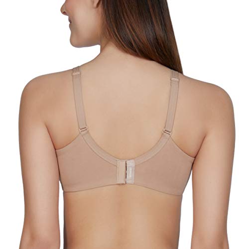 Image of Amante Women's Essential Comfort Non-Padded Non-Wired Full Coverage T-Shirt Bra | Seamless Cotton Blend | Moisture-Wicking Fabric | All-Day Support Bra