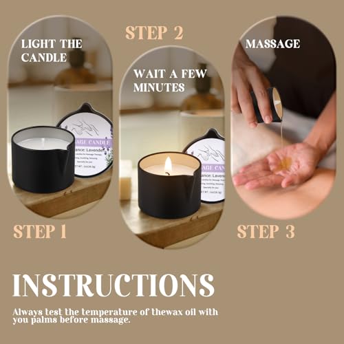 Image of 12 Pack Mini Massage Candles, Soy & Coconut Oil Melts into Warm Body Oil, Assorted Scents Aromatherapy Gift Box for Couples Spa, Valentine's Day Birthday Christmas Luxury Present (1 oz Each)