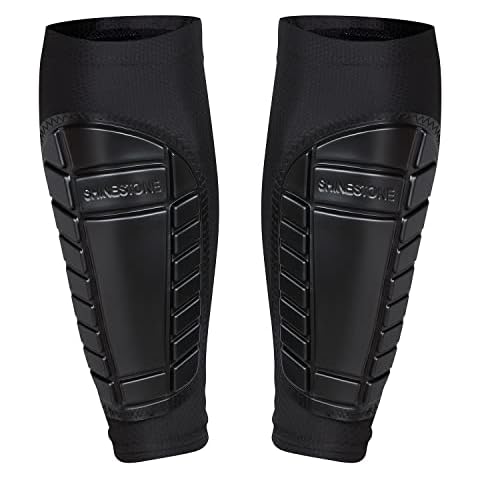 SHINESTONE Shin Guards, Soccer Shin Pads, Calf Compression Sleeve with D3O Pads, Support for Shin Splint Baseball Boxing Kickboxing MTB, Lightweight (1PAIR) M Cover