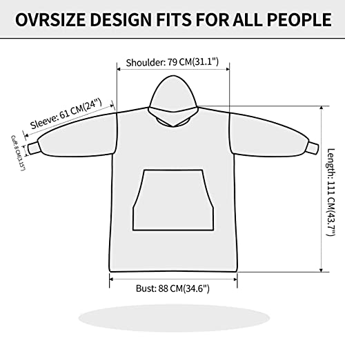 Festicorp Oversized Cozy Blanket Hoodie For Men And Women - Ultra Soft And Warm Wearable Sweatshirt Blanket, Extra Long Flannel Blanket Sweater With Giant Sleeves, Hood And Pocket For Gifts, Dark Gray #TOP5