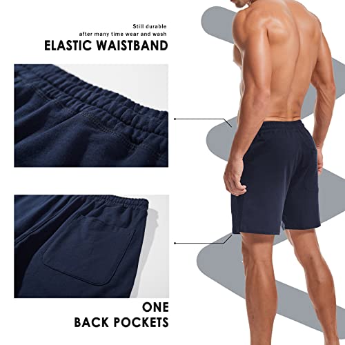Image of AMY COULEE Mens Athletic Workout Shorts 5.5 inch Cotton Casual Shorts Elastic Waist Joggers Sports Sweat Shorts