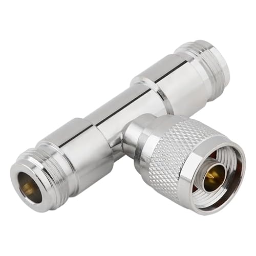 Adaptador N-Type T N-KJK, um macho a duas mulheres, conector divisor coaxial RF, padrão L16, adaptador de cabo de antena/rádio/alimentador