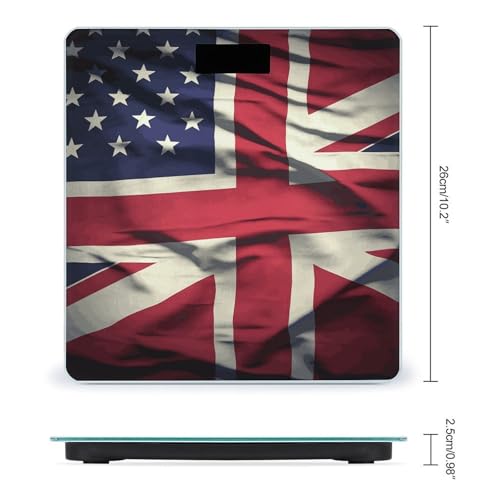 Báscula Digital de Baño con Bandera USA UK y Cinta Métrica miniatura 2