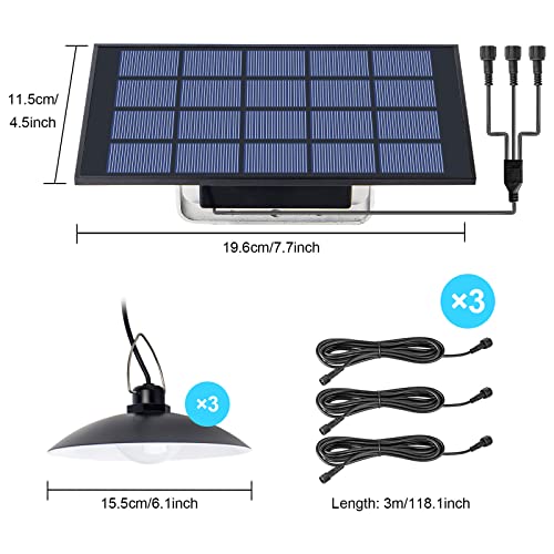Yrbxsky Solar-Pendelleuchte für drinnen und draußen. Solar-Schuppen-Lichter, Scheunenlicht, Wärmelampen mit Ein-Schalter… – Bild 5