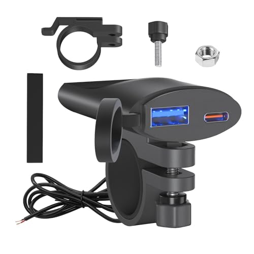 Chargeur de téléphone pour moto, chargeur rapide USB moto - Adaptateur USB imperméable QC 3.0 PD CHARGEMENT DE MOTOROCHE,Port de charge Ultra-Narrow 12V-24V Adaptateur double rapide pour tablette