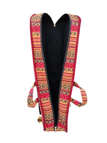 Image of The House of tara Modern Ukulele Bag | Ethnic Handloom Fabric Bag for Concerts | Multicolor | with External Zipper Pocket | Waterproof Padded Case | for Men and Women | Multicolor3