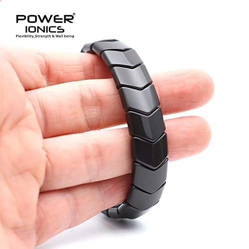 Power Ionics Handmade Beaded Bracelets for Men and Women, Black Tourmaline 15mm Arrow Beads, High Elastic 17.5-21cm Size, Mens Beaded Bracelets2