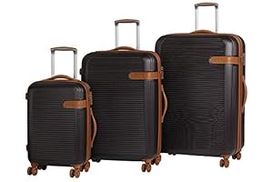 Rock Rock Valiant Hartschalen leicht erweiterbar Koffer Vier mit Rollen Gepäck - Braun, Set of 3