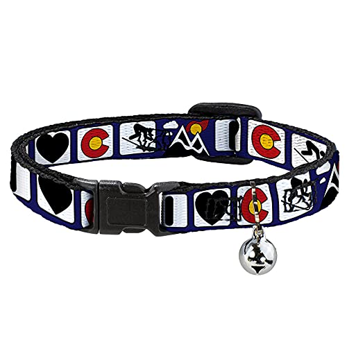 Cat Collar Breakaway I Heart Colorado Skiing Logos Mountain