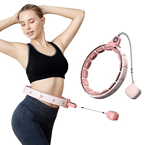 NUPTSE-Smart Weighted Hula Hoops for Adults 2 in 1 Fit Hoop Weighted Hula Hoops for Fitness Portable Hoola Hoops for Kids with Laps,Time and Calories Beginner Fitness Hoop