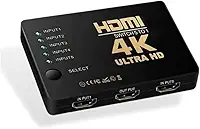 Switch Hdmi 5 X 1 Portas Distribuidor 4k Com Controle Remoto