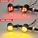 HAZAWA Motorcycle LED Mini Blinkers Small Turn Signals Light Micro Front Rear Indicator Compatible with Harley Davidson Honda Triumph Cruiser Choppers Street Bike (Smoke-Red&Amber)