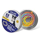 Jackanna 8X Anti-Zecken & Flohhalsband für Hunde & Katzen – 100% Naturlatex – Wasserdicht & Verstellbar – Bis zu 8 Monate Schutz – Mückenabwehr & Flohschutz (Farbe, 63,5 cm)