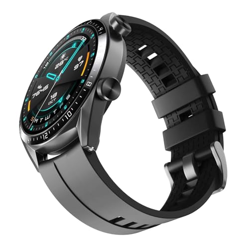 Bracelet en Silicone 22mm pour Watch 3 45mm et Montre 46mm Noir
