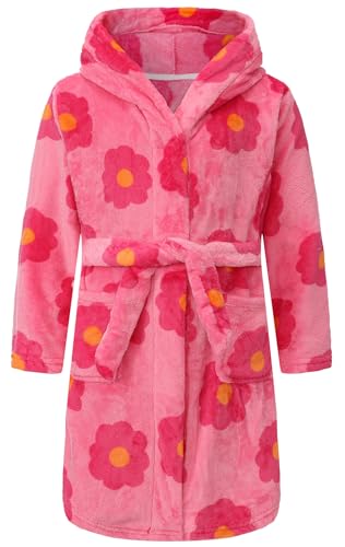 Image of Kids Hooded Bathrobe Girls Soft Plush Hooded Flannel Pajamas Sleepwear Boys Spa Robe