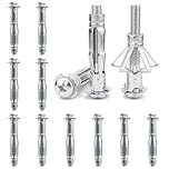 DAIRYCOF M8×65 Hollow Wall Anchors 10Pcs Plasterboard fixings,Heavy Duty Metal Hollow Wall Anchors for Plasterboard, Tiles & Partitions - Fix Curtain Rails, Shelves, Light Fittings