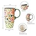 Topadorn Ceramic Coffee Travel Mug with Lid and Handle, 17 Oz Ceramic Latte Teacup with Color Box, Splash Resistant Lid - To Go Tumbler for Car Cup Holder