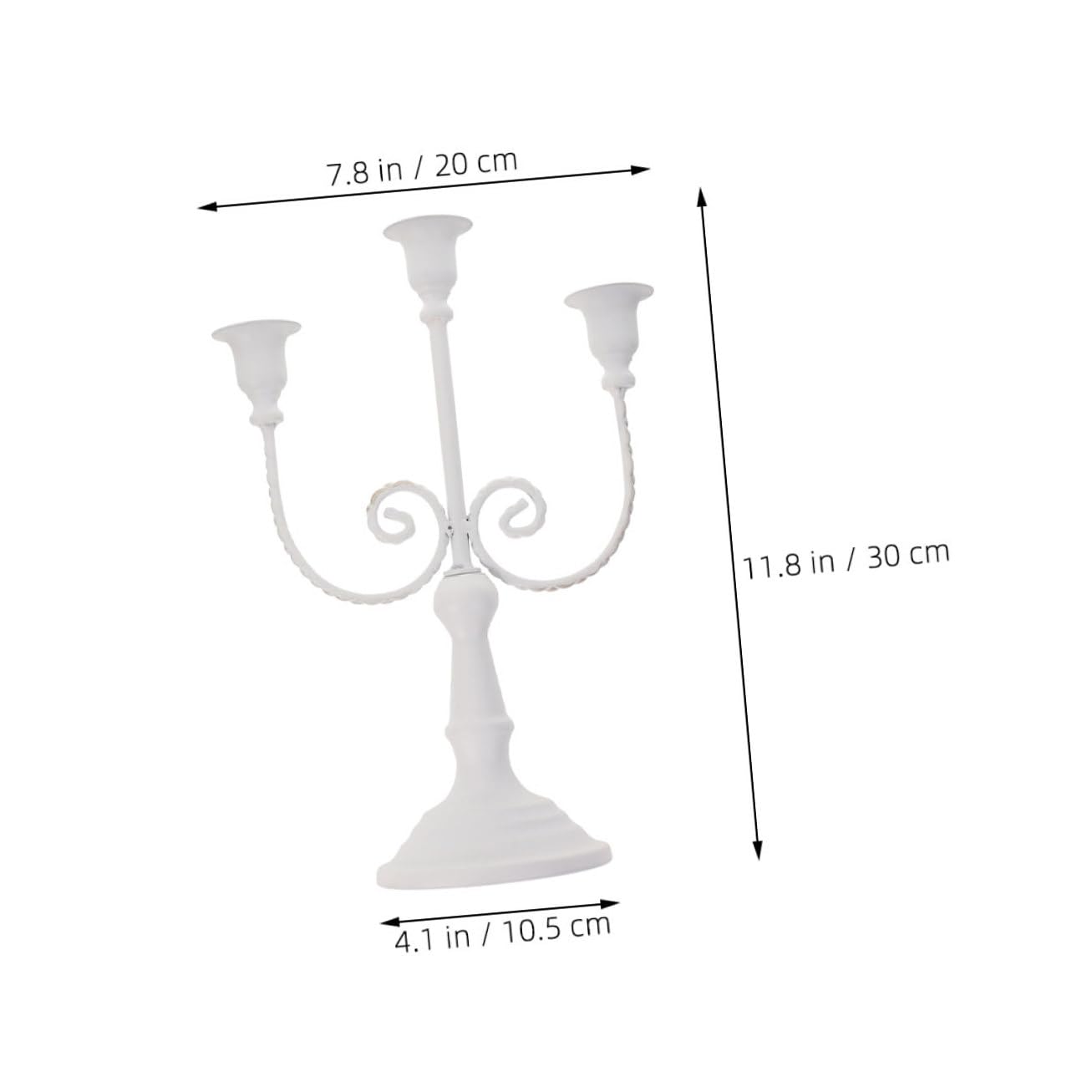 Candelabro in Ferro Stile Europeo a 3 Braccia Bianco Decorazione Staccabile per Tavolo Ambiente Halloween e Ringraziamento