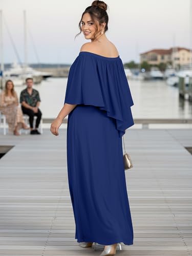 Image of KOH KOH Womens Strapless Off Shoulder Flattering Cocktail Maxi Dress Gown