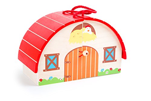 small foot Spielwelt Bauernhof aus Holz, tragbarer Holzbauernhof mit Zubehör, für Kinder ab 3 Jahren, 10124 – Bild 3