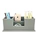 UnionBasic Desk Organizer, Desktop Caddy Leather Multi-compartment Pen Holder Office Stationer Organizer, Gray