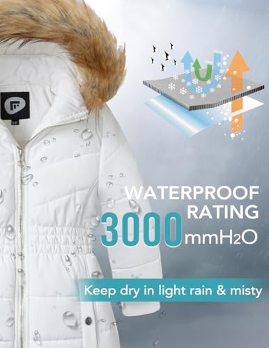 Garemcy Girls Winter Coat Long Warm Waterproof Fleece Lined Puffer Jacket With Detachable Hood & Fur Trim4
