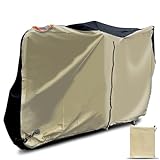 T・O・T 自転車カバー 自転車 防水 UVカット 29インチまで対応 収納袋付き 撥水 盗難対策 紫外線防止 (ベージュ, ハイバック)