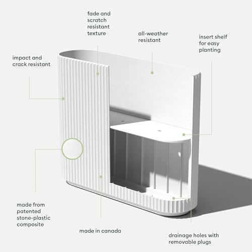 Image of Veradek Demi Series Span Planter - Tall and Wide Outdoor Planter with Shelf