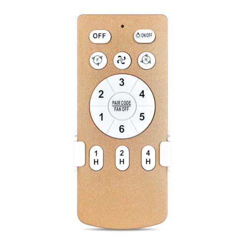 RETROSUN Ceiling Fan Remote Control Replacement, for Letmarey/Bouncats/JahyShow/HuixuTe/InfiniPower/juajua Ceiling Fan Light, Gold