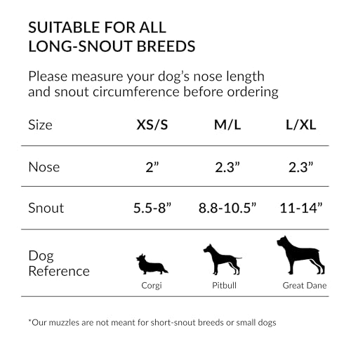 CollarDirect Maulkorb – Verstellbarer, weicher, atmungsaktiver Nylon-Mundschutz für kleine, mittelgroße und große Hunde, Anti-Kauen, Bellen und Beißen (Schwarz, L/XL)