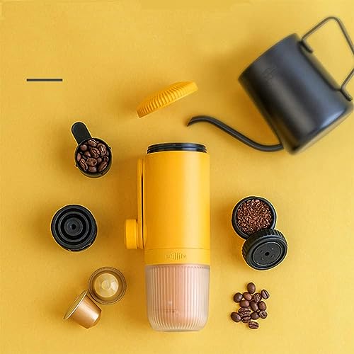 Image of Portable Espresso Maker, Upgrade Version of Minipresso, Pressure Hand Coffee Maker, Travel Gadgets, Manually Operated, Compatible with Ground Coffee, Perfect for Camping