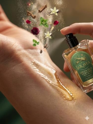 Image of Solavea Green Oud Attar Perfume for Men & Women 50ml|10ml Concentrated Attar Roll-On Long Lasting Alcohol-Free Concentrated Attar | Citrus, Amber, Green Leaves, Rose, Iris, Lily of the Valley, Sandalwood & Musk | Premium Roll-On Fragrance | PREMIUM COMBO PACK