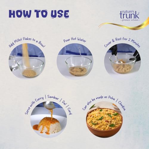 Image of Nature's Trunk Quinoa Flakes 350gm (Pack of 1) | Atukulu Style Quinoa Flakes | High Protein & Fiber | Wholegrain Breakfast Cereal | Gluten Free Quinoa Poha | Saphonin Free | Diet Food for Weight Loss