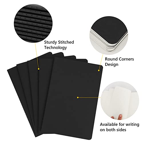 Carnets lignés A5 EUSOAR cahier de notes noir pour écriture sans bavure