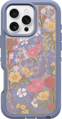 OtterBox Defender XT Clear iPhone 16 Pro Max Hülle, Floral Purple – US Military MIL Standard – Ansicht 1