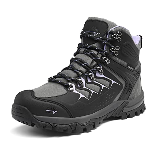 NORTIV 8 Women's Hiking Boots Waterproof Lightweight Walking Shoes for Outdoor Trekking Camping Trail Backpacking Boots SNHB2211W-E,Black Size 7 UK/41 (EUR)