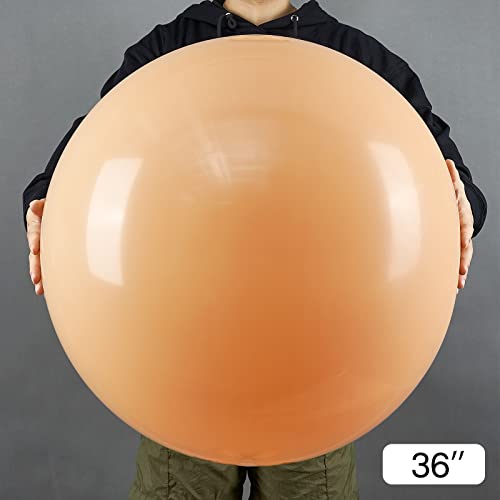 Image of PartyWoo Nude Balloons 4pcs 36 Inch Apricot Fall Neutral Boho Latex Balloons for Jungle Safari Thanksgiving Boy Baby Shower Birthday Anniversary Neutral Themed Party Decorations Brown-Y103