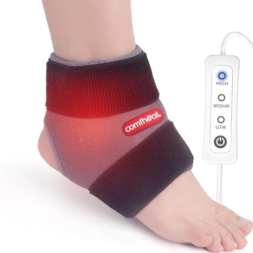 Comfheat Ankle Heating Pad for Ankle Arthritis Pain Relief USB Heated Ankle Wrap Heat Therapy for Sprains Strains Post-Surgical with 3 Heat Settings Auto Shut Off 1 Pack