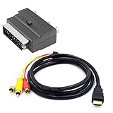 s-video to hdmi converter box 🎠 Triamisus HDMI-Compatible con 3Rca Scart Two-In-One Ad TER Cable 1.5M HDMI-Compatible S-Video Macho a 3 RCA AV Audio Cable 3 - Negro