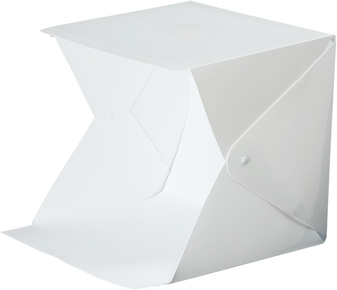 DOITOOL Small 20cm Folding Light Tent Box with LED Lights Portable Photo Studio Box Kit with 2 Colored Backdrops for Product Photography and Miniature Shooting