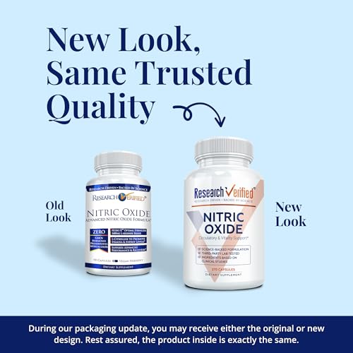 Image of Research Verified Nitric Oxide - with L-Arginine and L-Citrulline - Premium Muscle Building Nitric Oxide Booster - 270 Count - 1 Bottle