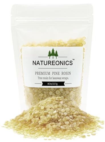 Natural Pine Gum Rosin 8 Oz Pine Resin Pine Resin for Beeswax Wraps Pine Sap Crush to Powder Rosin for Beeswax Wraps Rock Rosin Rosin for Dancers Base Ball Gym Rodeo and DIY Projects.