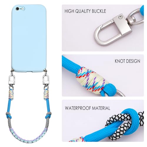 Boho Macrame Phone Wrist Strap, Cell Phone Lanyard with Tether Tab, Purple - Photo 50 sur 85