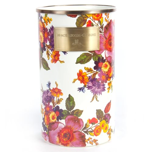 MACKENZIE-CHILDS Enamel Utensil Holder Blue-and-White Royal Check | Hand-painted design made from enameled steel ideal for storing and organizing kitchen utensils 5 dia. x 8.5 H product thumbnail 12
