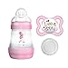 MAM, starter set bambina, biberon anti-coliche da 160 ml, incl. tettarella misura 1 a partire dalla nascita, incl.  ciuccio MAM in silicone, 0-6