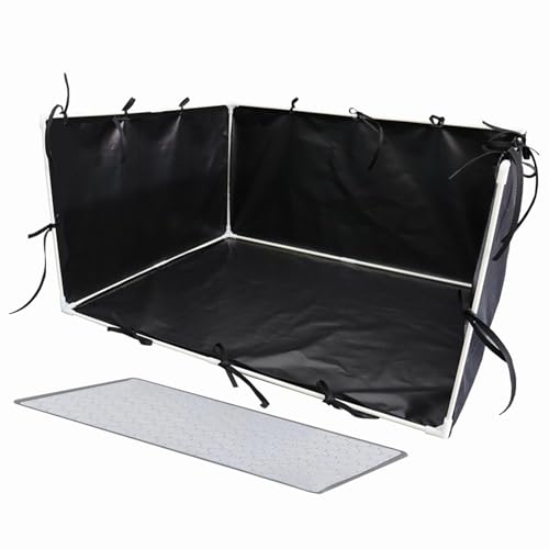 Bandeja de almohada para perros, soporte de almohada para cachorros con paredes altas, carcasa de grava grande, fácil de limpiar, valla de inodoro ajustable para mascotas 600D para interiores y